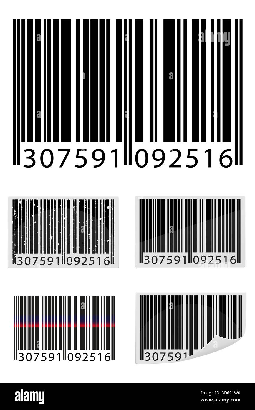 Digitaler Barcode für die Anwendung auf Waren Cartoon Stock Vektor Illustration isoliert auf weißem Hintergrund Stock Vektor