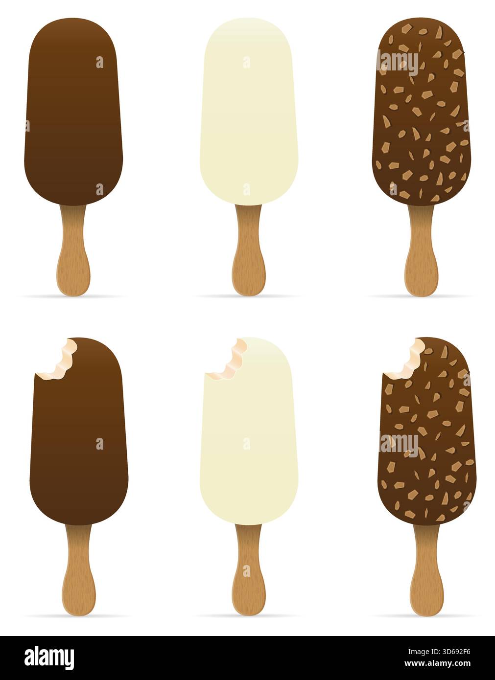 Schokoladenglasur Eis Cartoon Stock Vektor Illustration isoliert auf weißem Hintergrund Stock Vektor