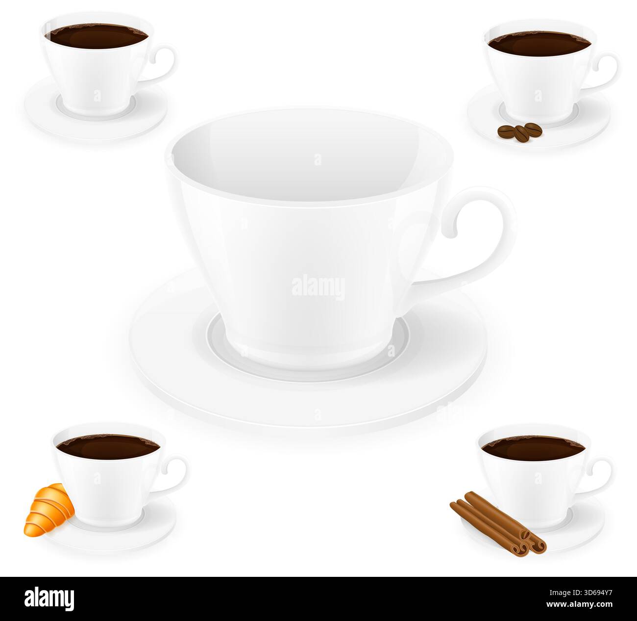 Tasse für Kaffee Cartoon Stock Vektor Illustration isoliert auf weißem Hintergrund Stockfoto