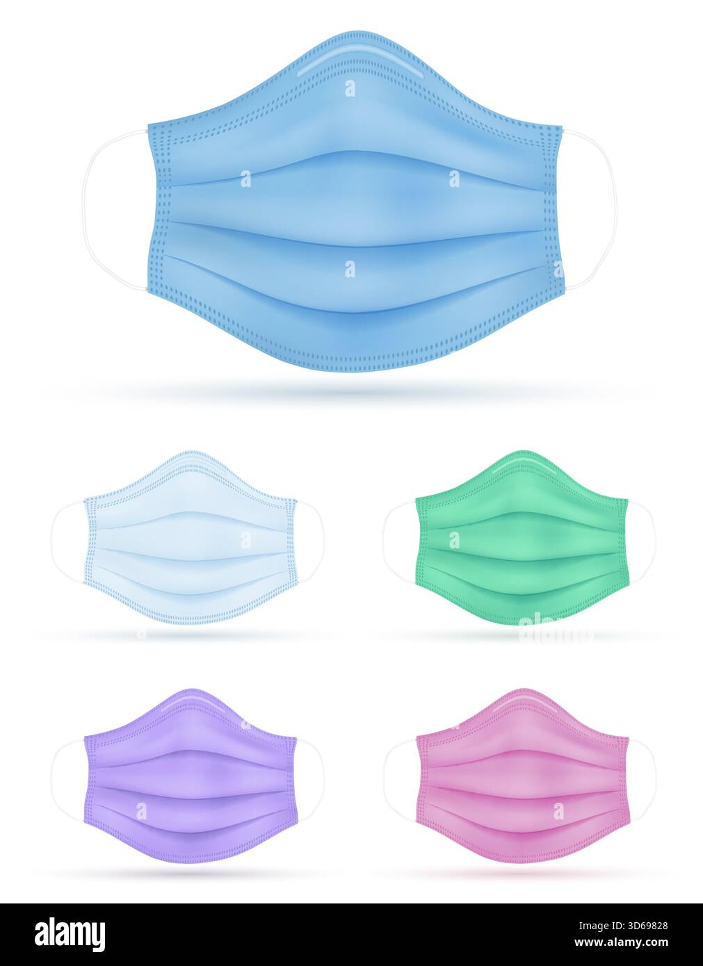 Medizinische Atemschutzmaske zum Schutz vor Krankheiten und Infektionen Karikaturvektor-Illustration isoliert auf weißem Hintergrund Stock Vektor