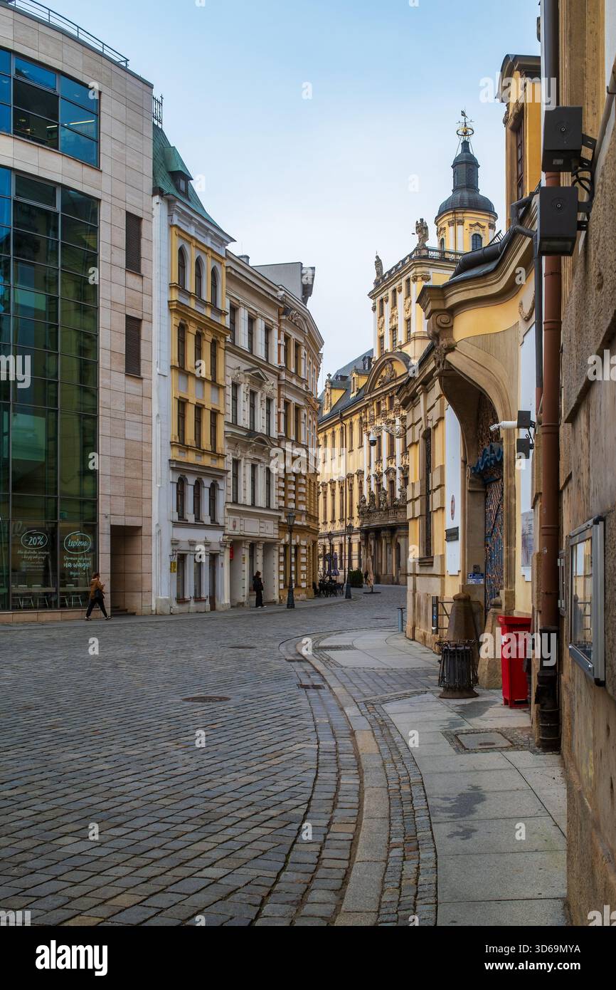 Blick auf das Hauptgebäude des Museums der Universität Wrocław in Polen. Stockfoto