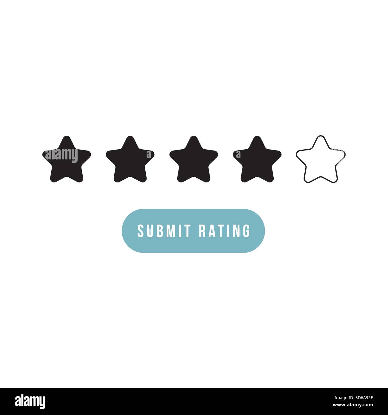 Bewertungsleiste Sterne Auswahlvektor für Schaltfläche Stock Vektor