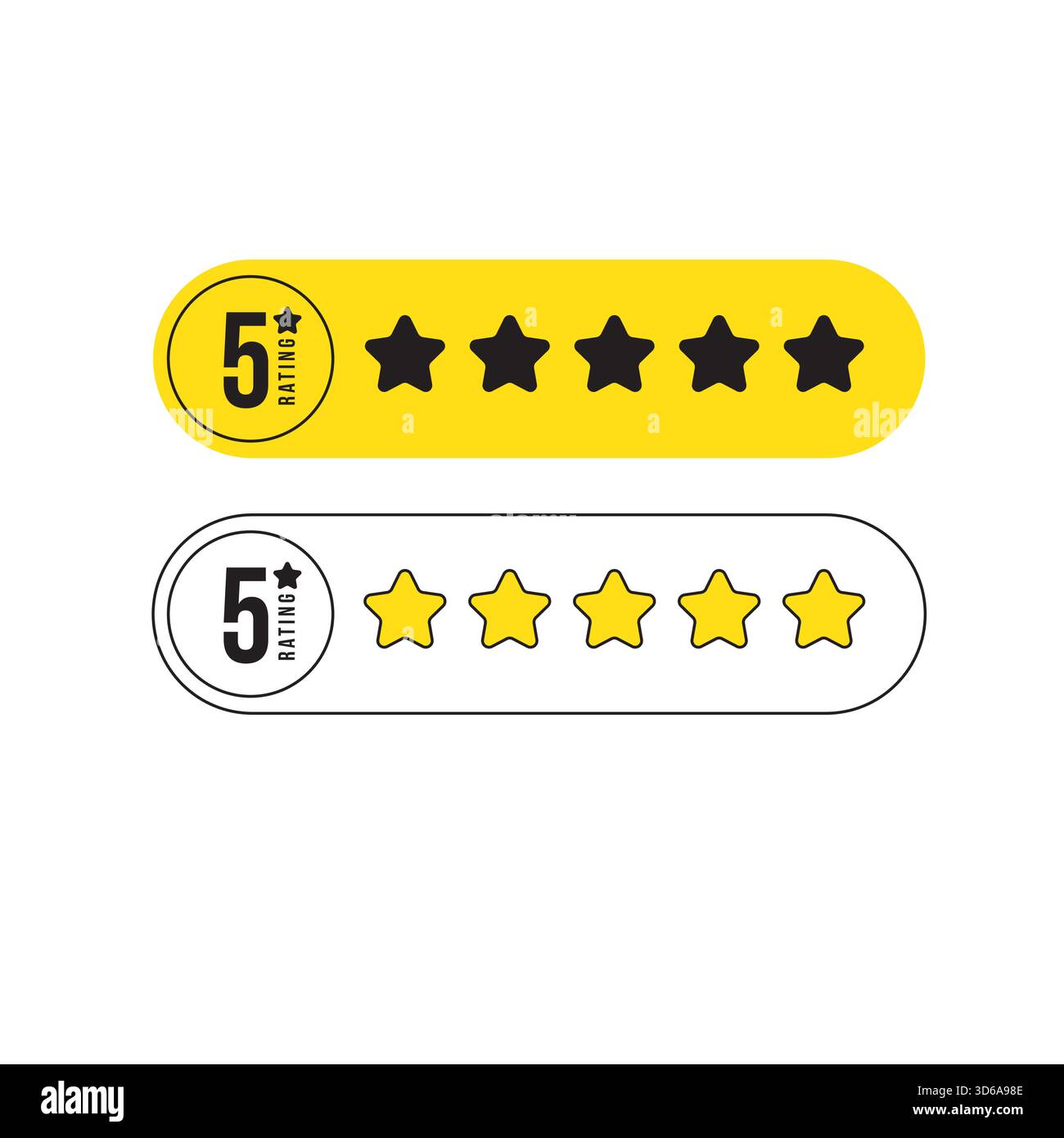 Bewertungsleiste Sterne Auswahlvektor für Schaltfläche Stock Vektor
