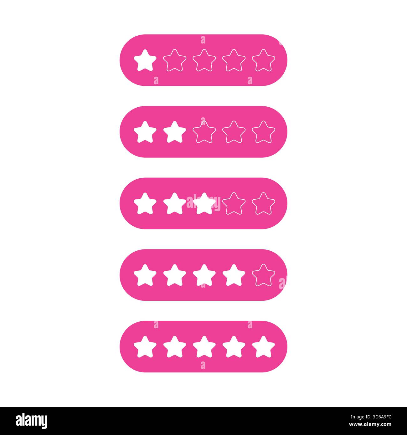 Bewertungsleiste Sterne Auswahlvektor für Schaltfläche Stock Vektor
