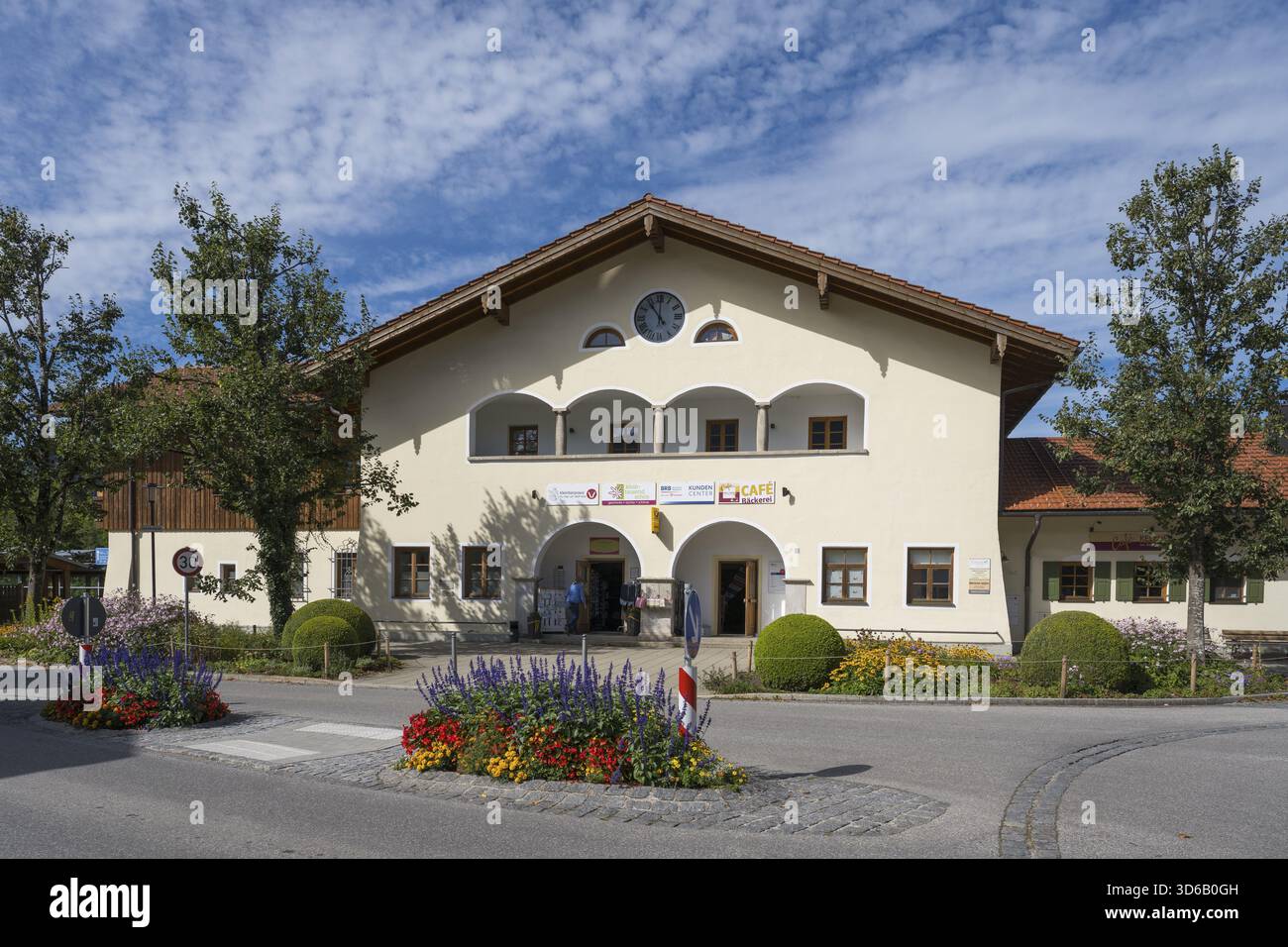 Bahnhof Bayrische Regiobahn, BRB, Haltestelle für öffentliche Verkehrsmittel, Lenggries, Toelzer Land, Oberbayern, Bayern, Deutschland Stockfoto