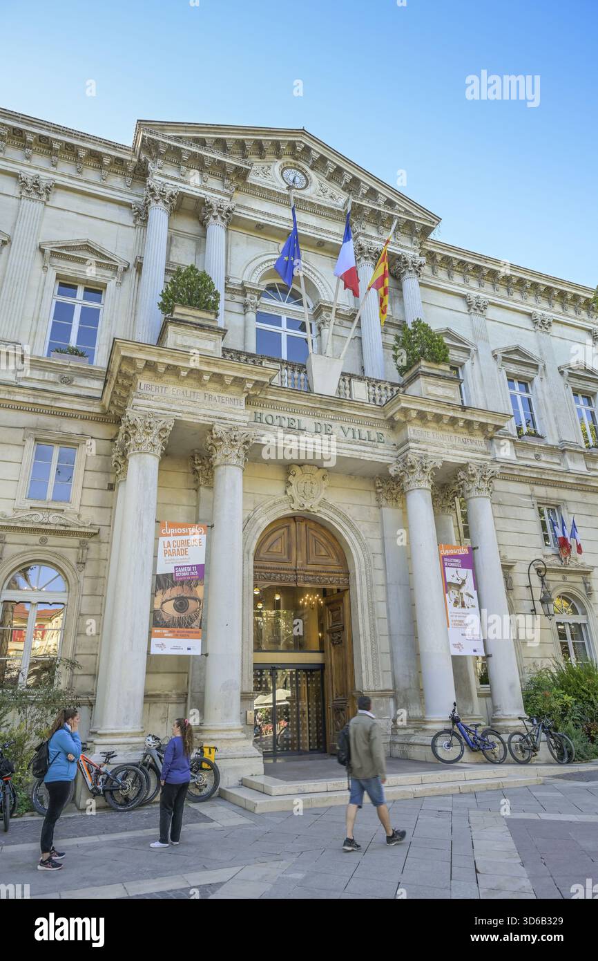 Rathaus von Mairie d'Avignon, PL. De l'Horloge, Avignon, Frankreich Stockfoto