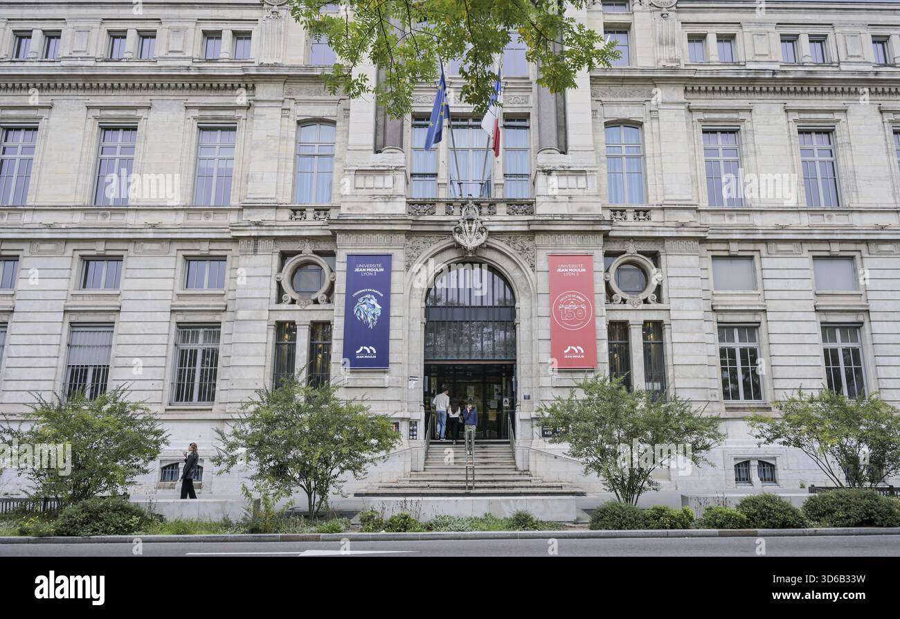 Philosophische Fakultät - Universite Jean Moulin Lyon 3, Rue de l'Universite, Lyon, Frankreich Stockfoto