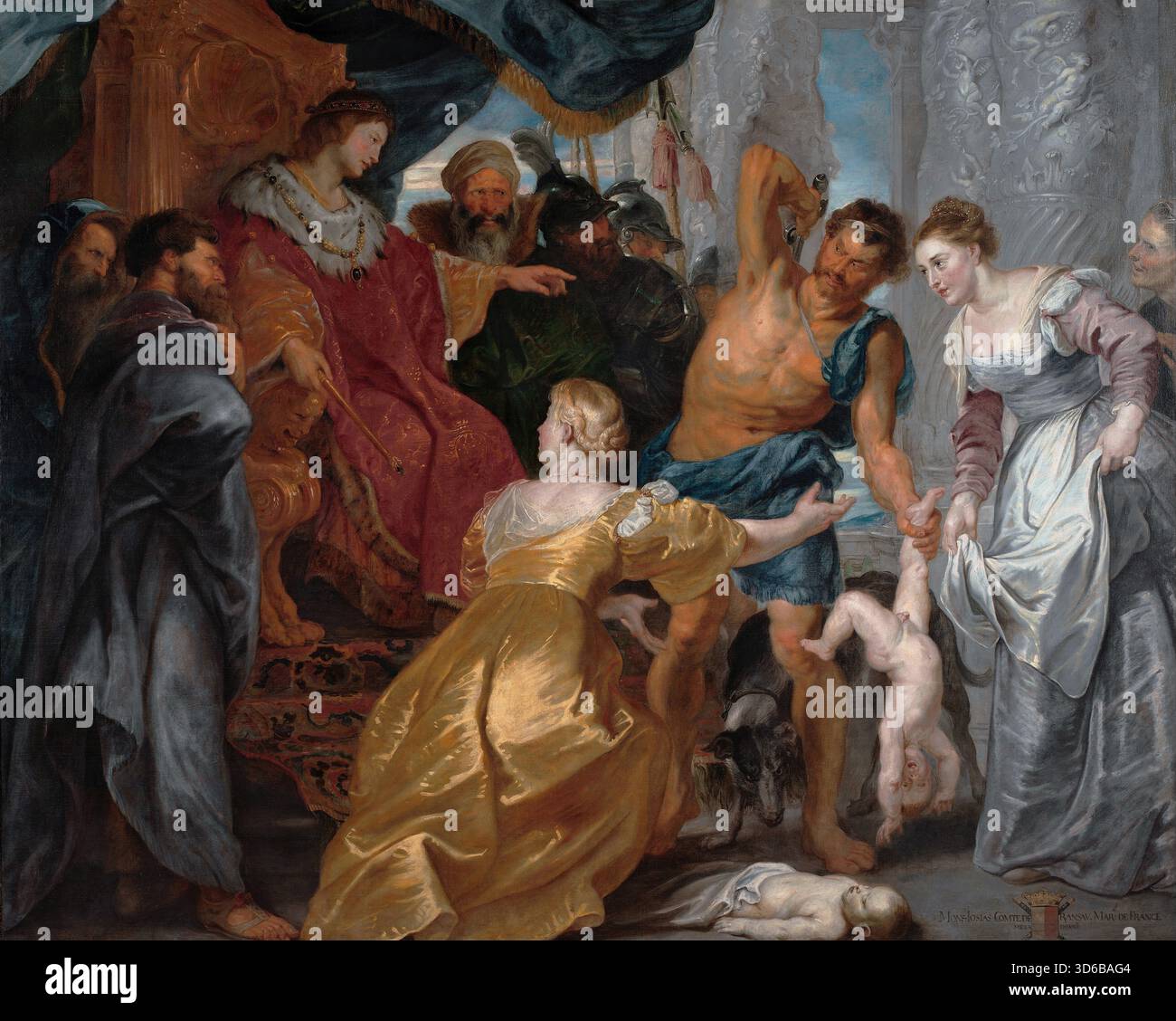 "Das Urteil Salomos (1617). Peter Paul Rubens (Flämisch, 1577-1640)" Stockfoto