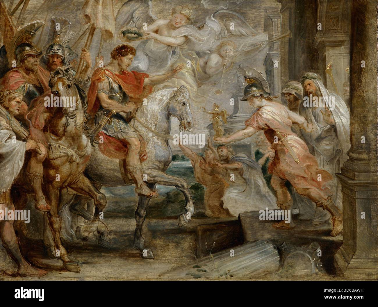 Triumphierender Einzug Konstantins Nach Rom (1621). Peter Paul Rubens (Flämisch, 1577-1640)" Stockfoto