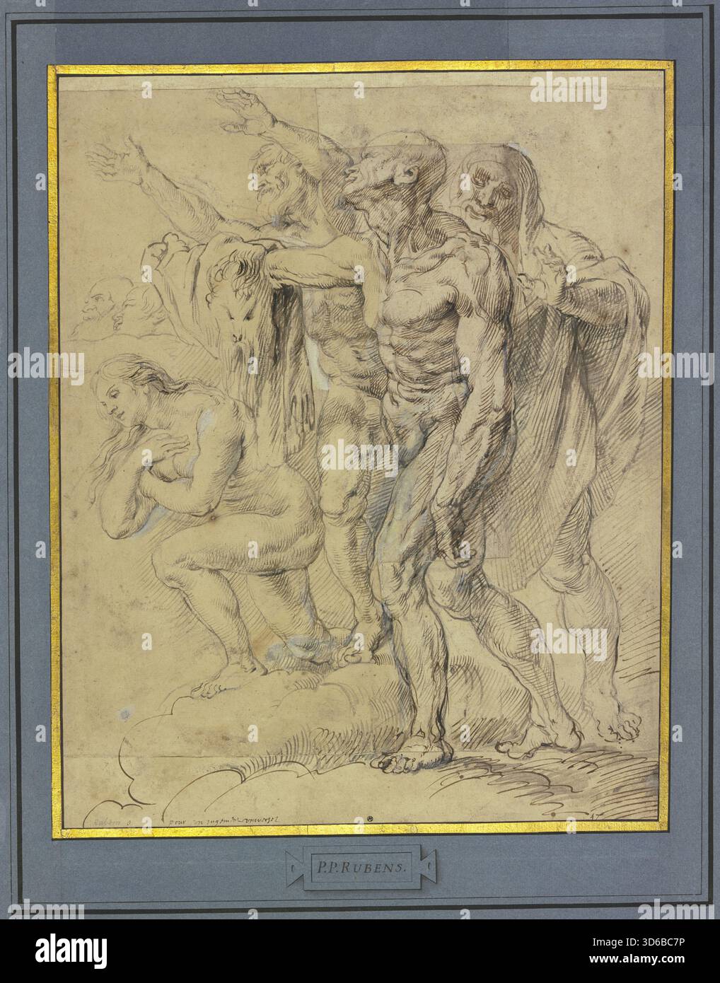 Eva, Maria Magdalena, St. Bartholomäus und ein anderer für ein letztes Gericht / Eva, Maria Magdalena, der Heilige Bartholom?US und ein weiterer f?r ein J?ngstes Gericht (ca. 1601-1602). Peter Paul Rubens (Flämisch, 1577-1640)" Stockfoto