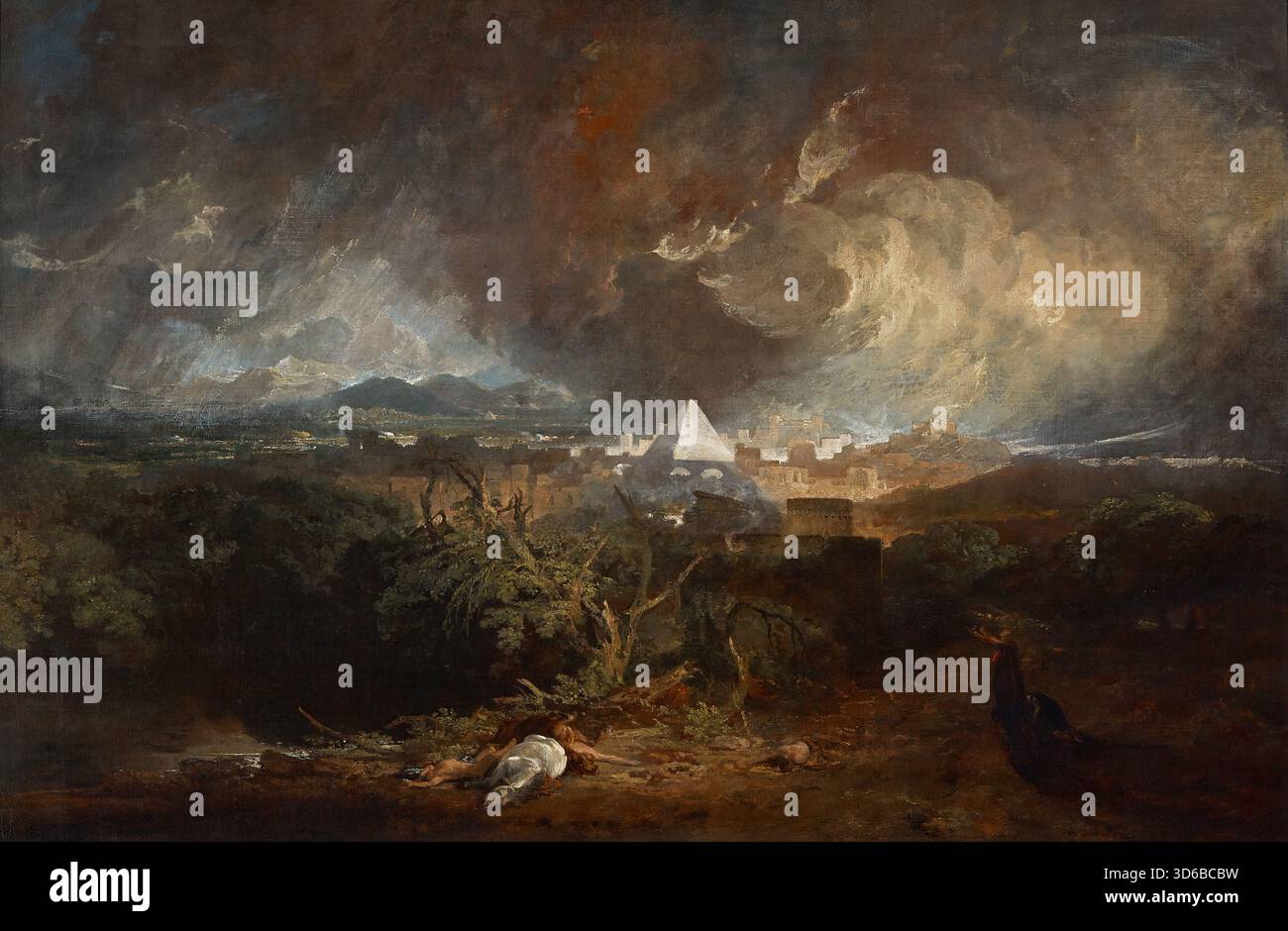 "Die Fünfte Pest Ägyptens (1800). Joseph Mallord William Turner (Englisch, 1775–1851). Der Tod des Viehbestands." Stockfoto