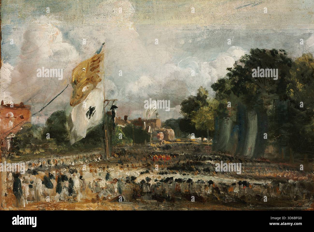 "Die Feier des Friedens von 1814 in Ost-Bergholt zwischen Frankreich und den Alliierten. John Constable (Englisch, 1776-1837)“ Stockfoto