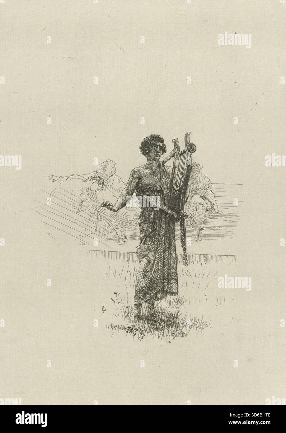 Skizze für Improvisator / Schets voor de Improvisator. (1878). Lawrence Alma-Tadema (Englisch, 1836-1912)" Stockfoto