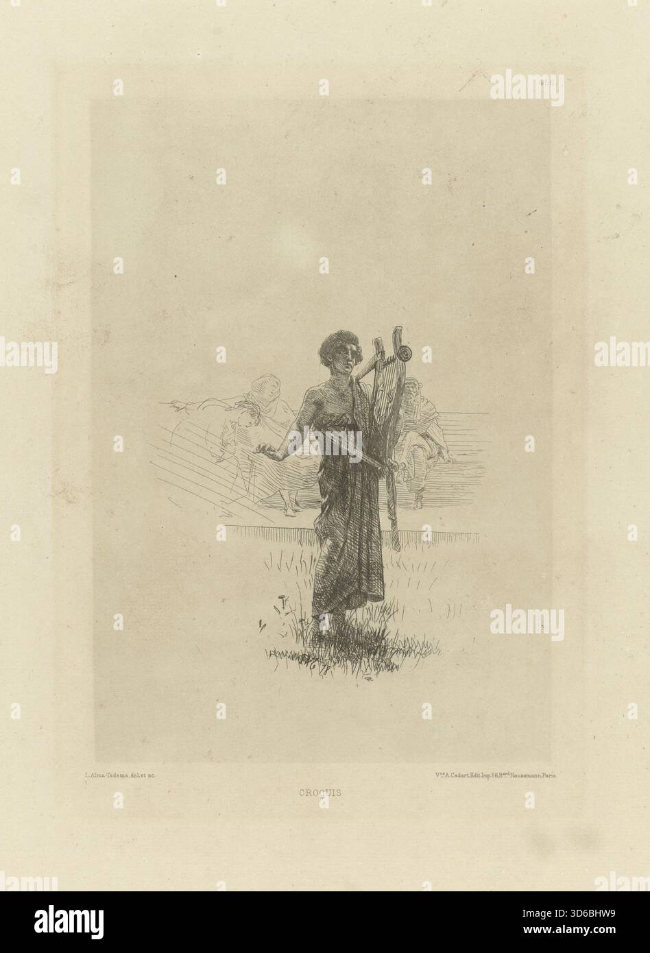 Sketch for the Improviser / Schets voor de Improvisator (1878). Lawrence Alma-Tadema (Englisch, 1836-1912)" Stockfoto