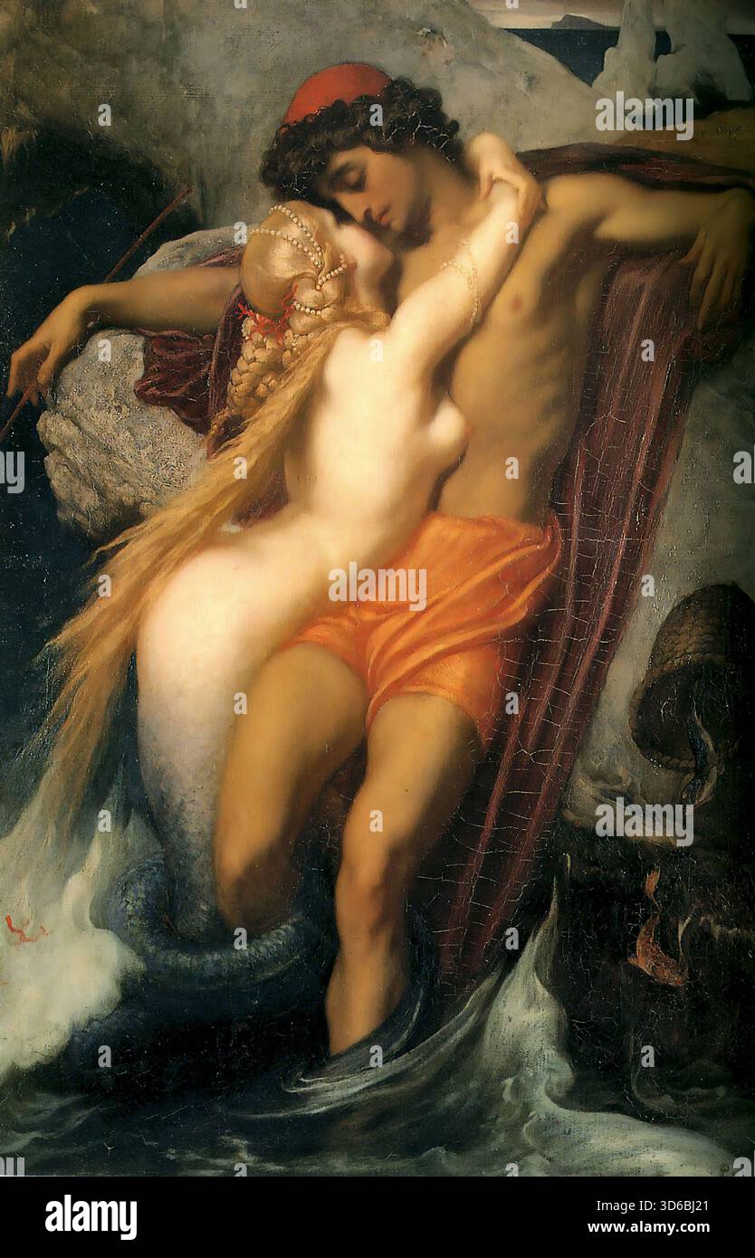 Der Fischer Und Die Syren (1856-1858). Frederic Leighton (Englisch, 1830-1896)“ Stockfoto