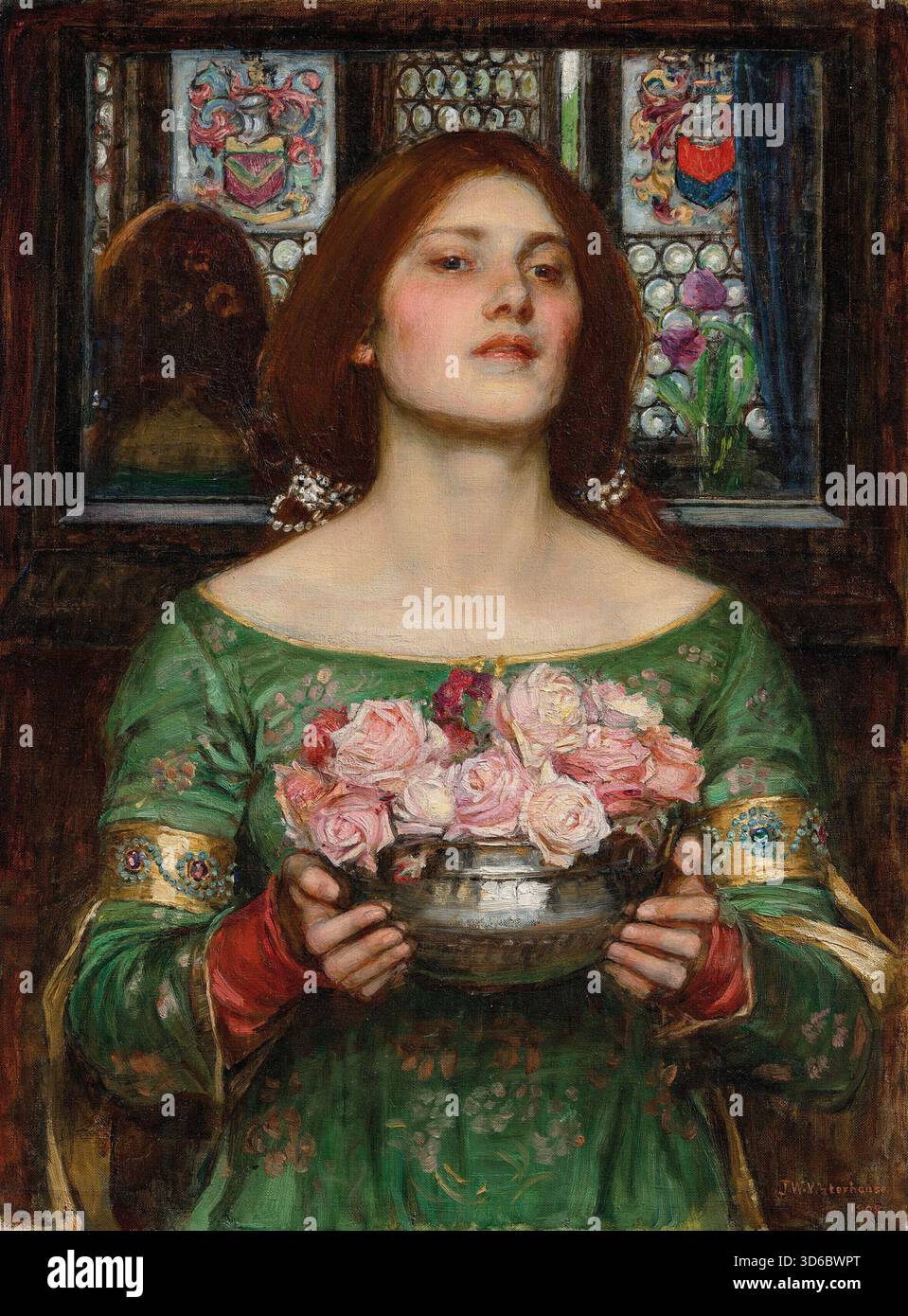 Sammeln Sie Ye Rosebuds, Während Ye Mai (1908). John William Waterhouse (Englisch, 1849 - 1917)“ Stockfoto