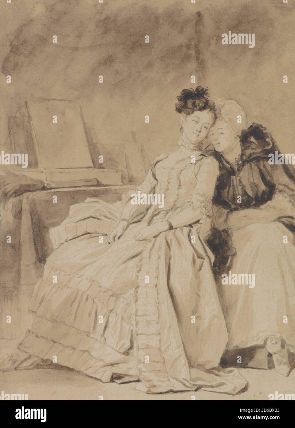 Die intimen Gespräche (ca. 1778 - 1780). Jean-Honor? Fragonard (Französisch, 1732-1806)" Stockfoto