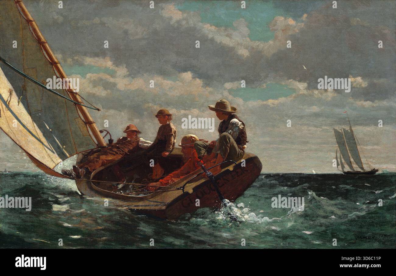 Breezing Up (Ein fairer Wind) (1873-1876). Winslow Homer (Amerikanisch, 1836-1910)“ Stockfoto