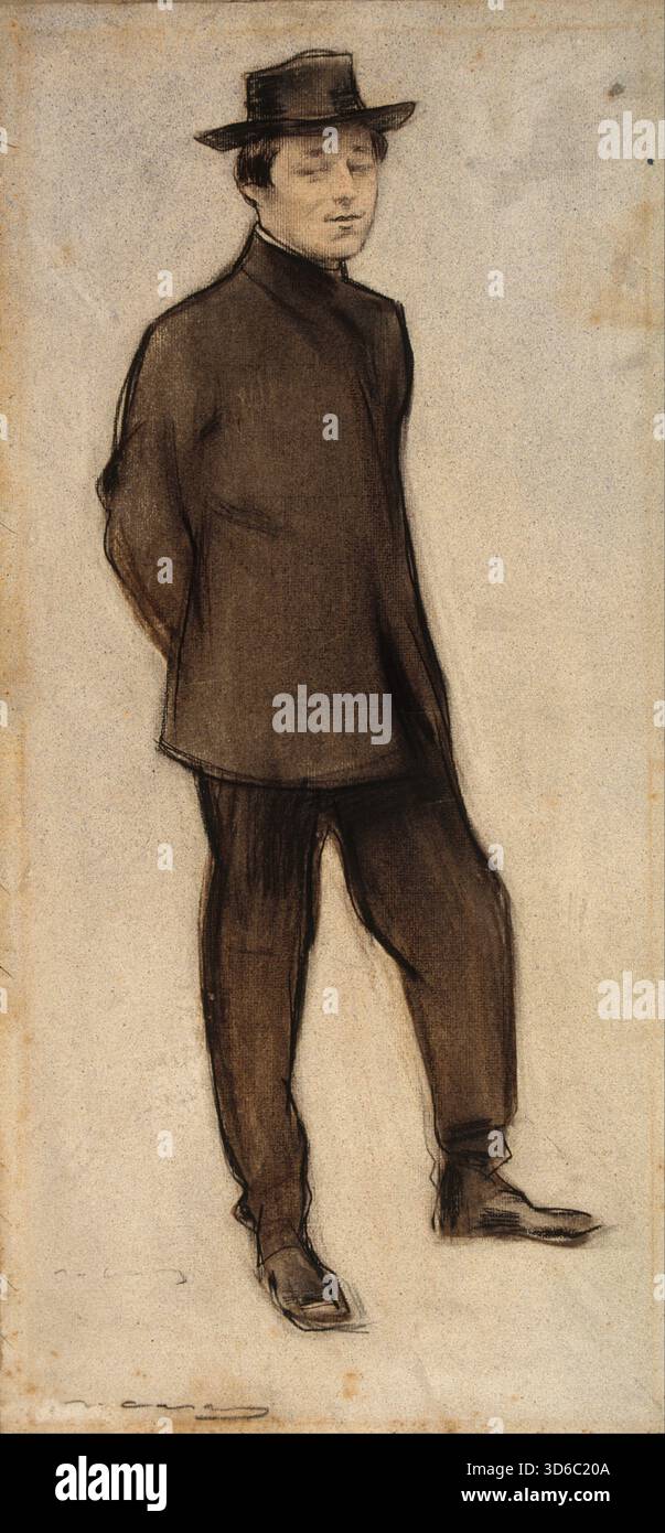 Porträt von Isidre Nonell (1897-1899). RAM?n Casas (Spanisch, 1866 ? 1932)" Stockfoto