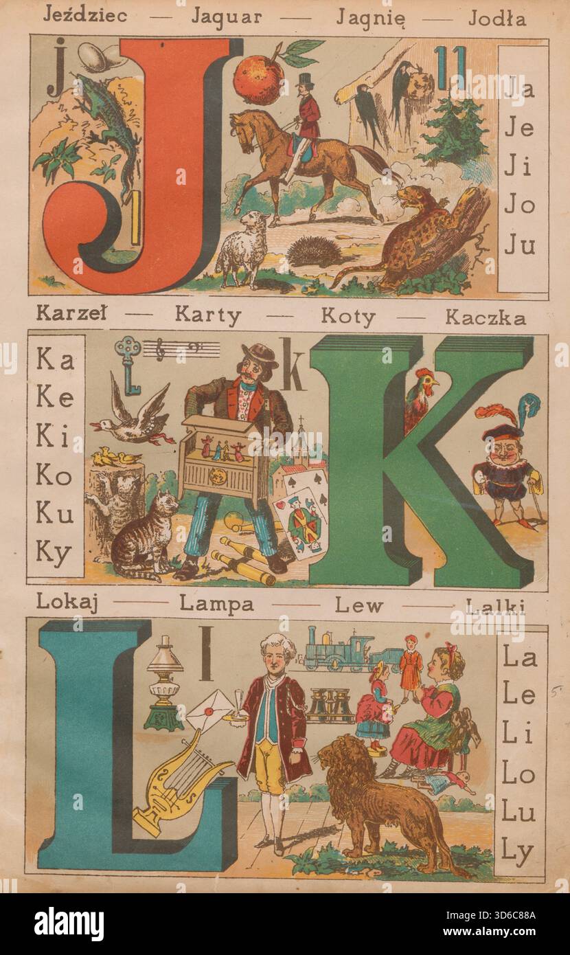 „Ah! Co za prze?liczne abecad?o PL.05 (1887). W?adys?aw Szymanowski (Polnisch, 1840-1917). Ah! Was für ein schönes Alphabet!“ Stockfoto