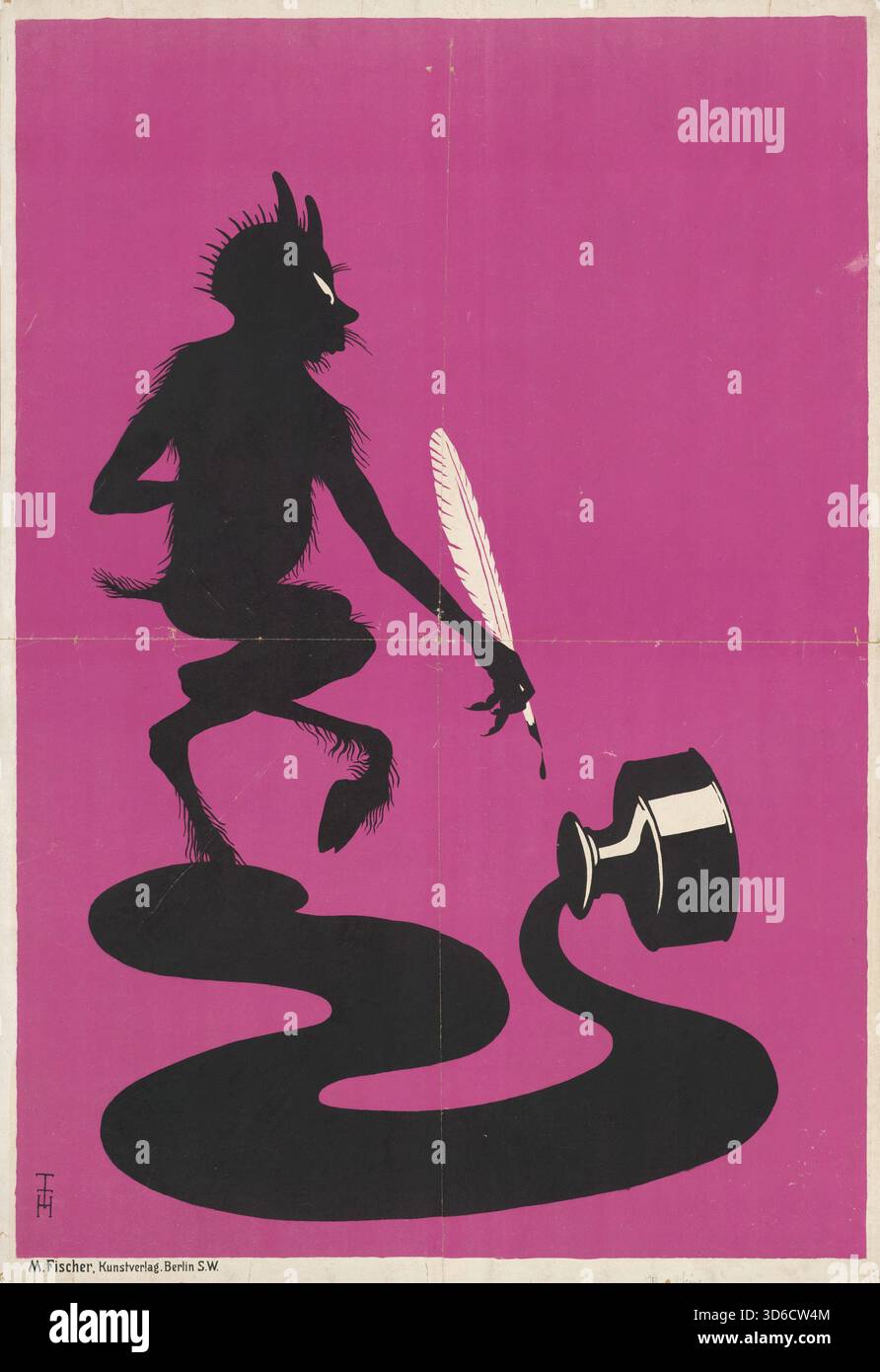 Tinte und Feder von August Zeiss & Co (1897). Thomas Theodor Heine (1867-1948). Tinte und Stift von August Zeiss & Co' Stockfoto