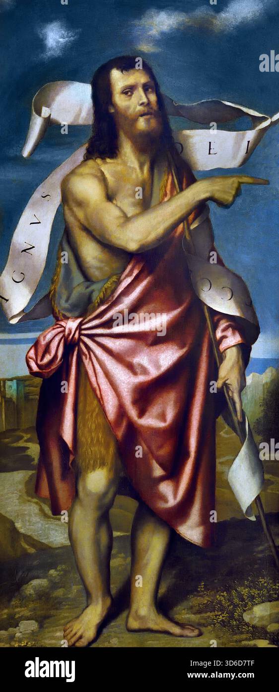 Der hl. Johannes der Täufer 1542-1545 Alessandro Bonvicino (buonvicino - Moretto) 1498 - 1554) Moretto da Brescia 16. Jahrhundert, Italien, Italienisch. Stockfoto