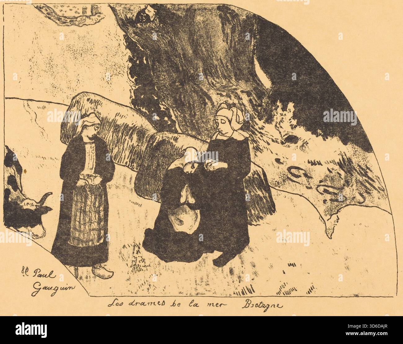 "Dramas of the Sea, Bretagne (Les drames de la mer, Bretagne) (1889). Paul Gauguin (Französisch, 1848-1903)" Stockfoto