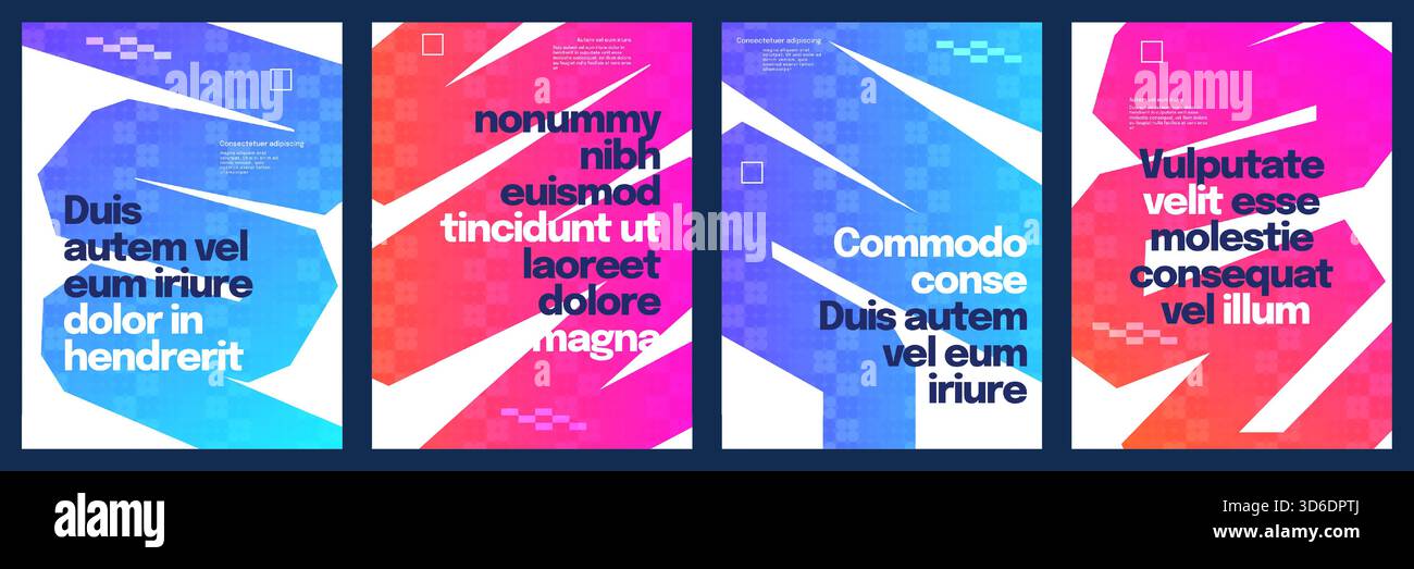Moderne und einfache Vorlage mit geometrischen Formen in farbenfrohem Verlauf. Layout für Banner-, Poster-, Flyer- oder Cover-Design Stock Vektor