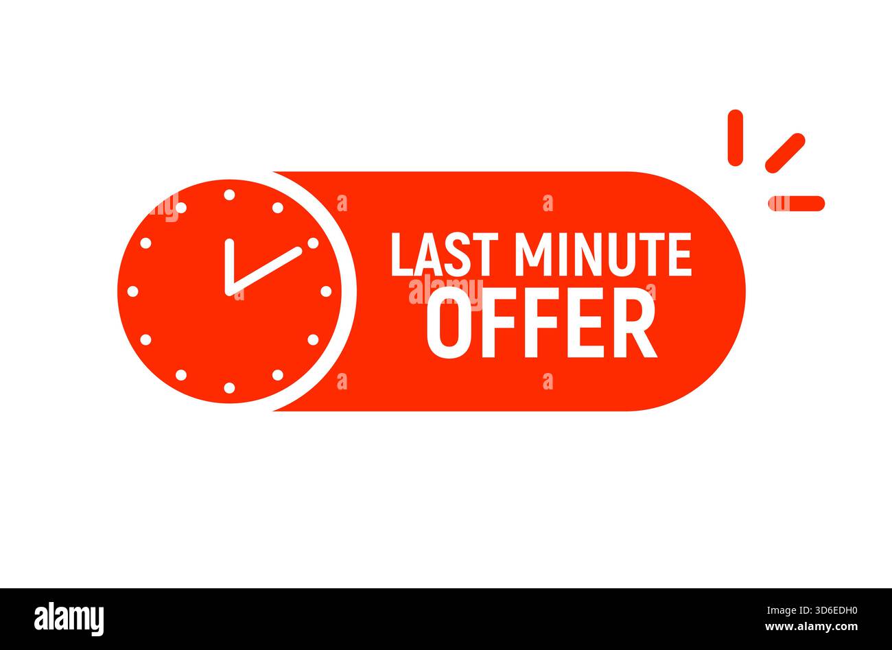 Last-Minute-Rabatt Dringlichkeit Uhr Symbol Sale Promotion Angebot zeitlich begrenzter Countdown Marketing Alert Banner Werbesymbol Stock Vektor