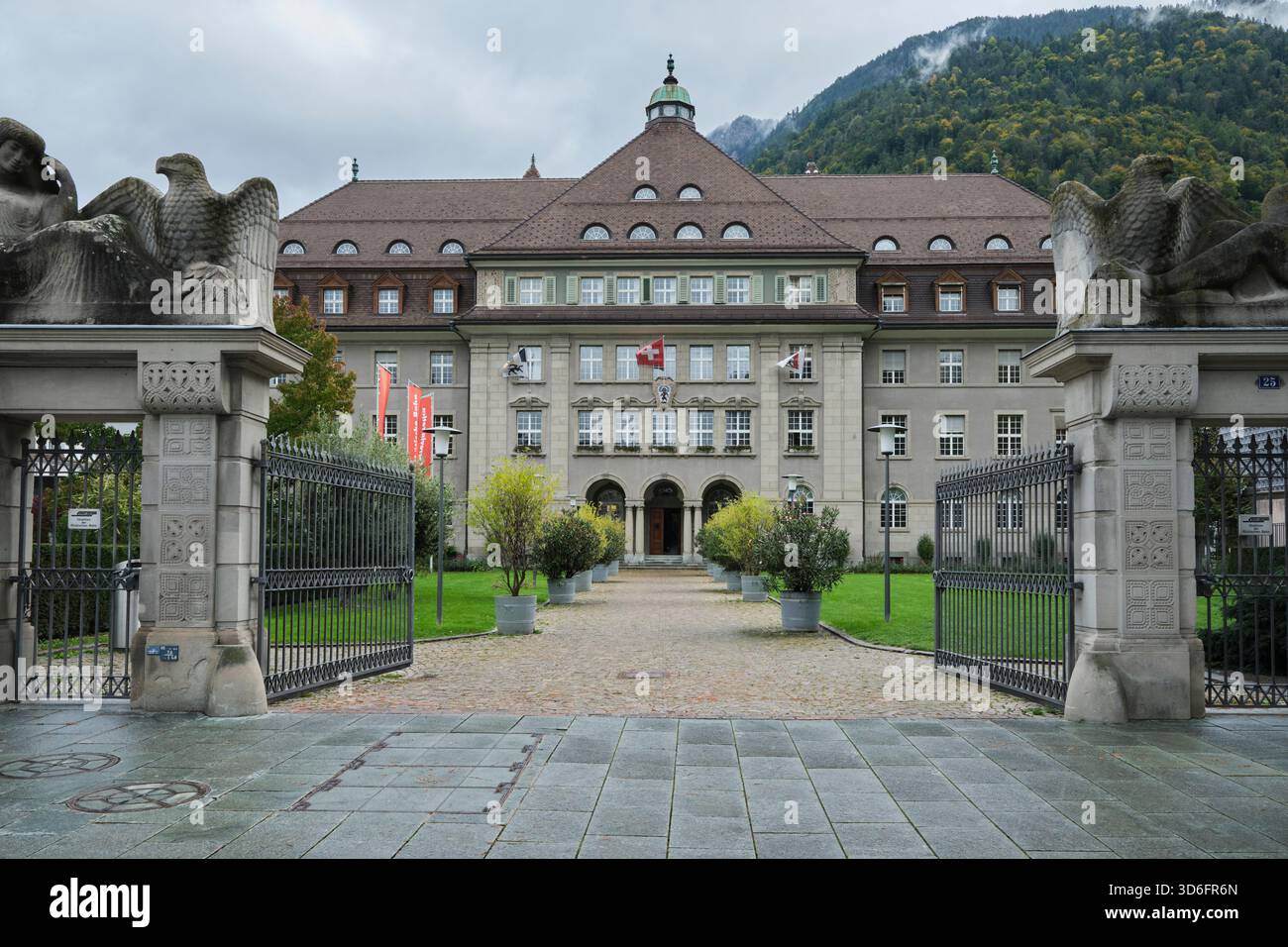 Rhätische Eisenbahnverwaltung Gebäude Chur Stockfoto