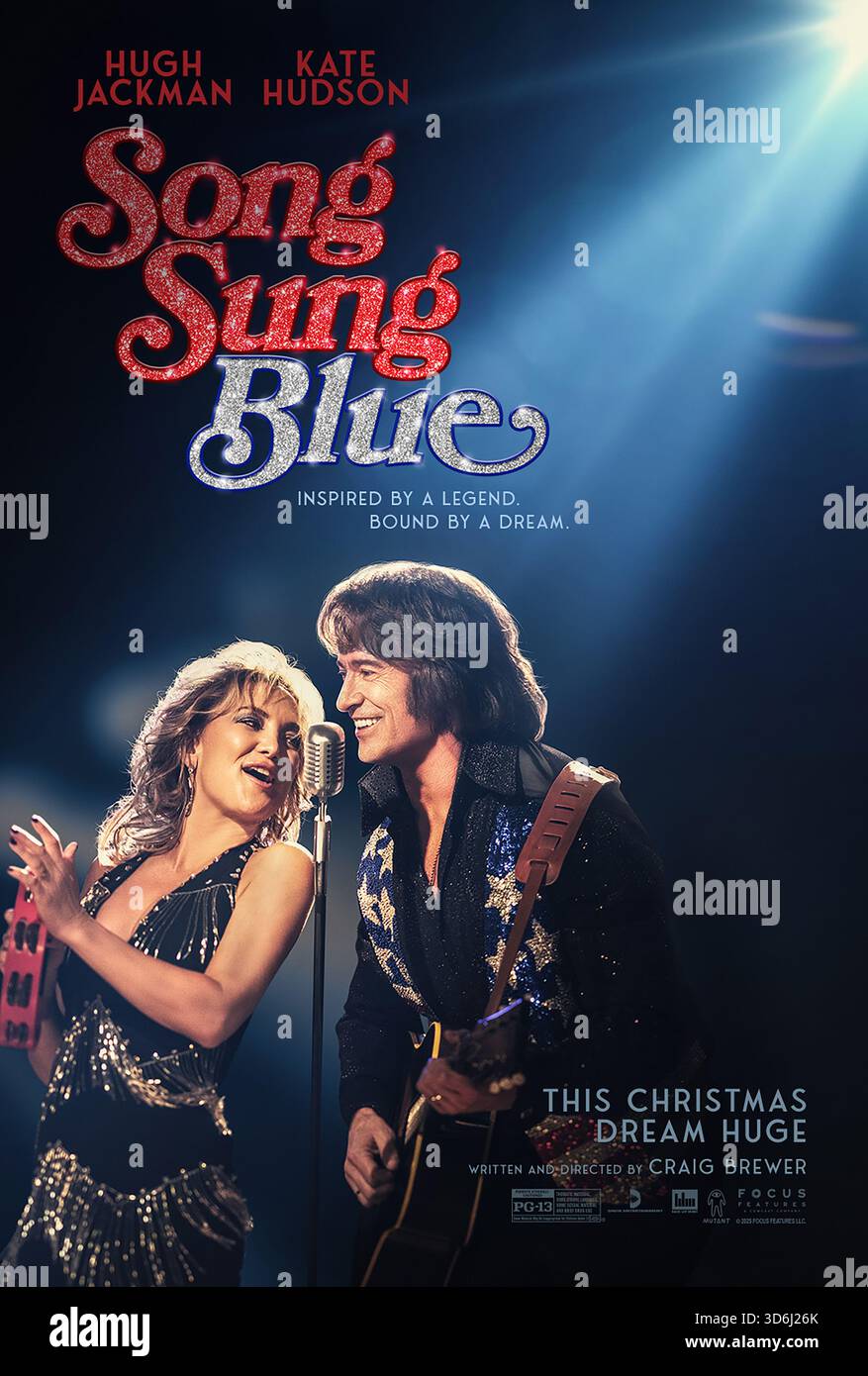 ERSCHEINUNGSDATUM: 25. Dezember 2025 TITEL: Song Sung Blue STUDIO: Focus Features REGISSEUR: Craig Brewer PLOT: Lightning and Thunder, ein Milwaukee Ehemann und Ehefrau Neil Diamond Tribute Act, erleben rasanten Erfolg und verheerenden Herzschmerz auf ihrer gemeinsamen musikalischen Reise. DIE HAUPTROLLEN: KATE HUDSON als Claire Stengl und HUGH JACKMAN als Mike Sardina. NUR REDAKTIONELLE VERWENDUNG! Nicht für kommerzielle ZWECKE! Stockfoto