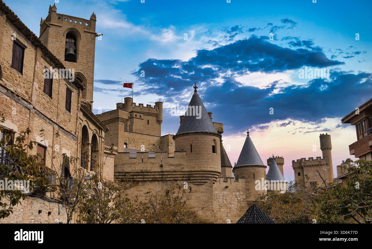 Palast der Könige von Navarra von Olite, Spanien Stockfoto
