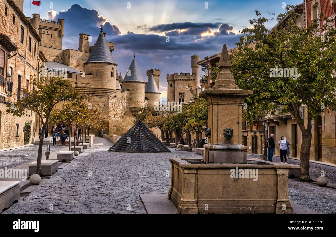 Palast der Könige von Navarra von Olite, Spanien Stockfoto