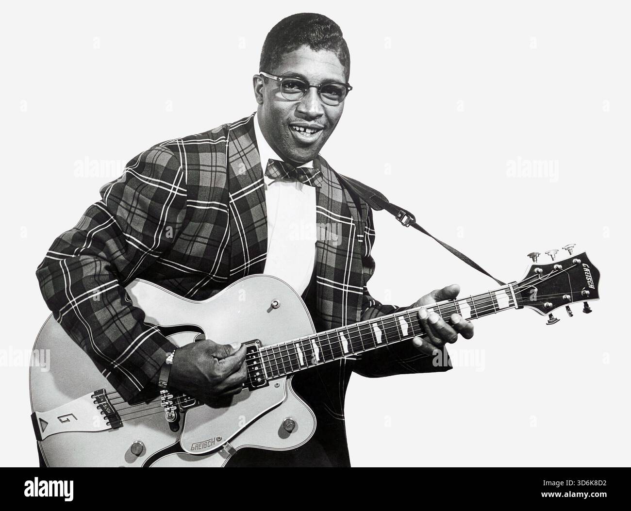 Bo Diddley mit seiner E-Gitarre, Publicity Foto, um 1957 Stockfoto