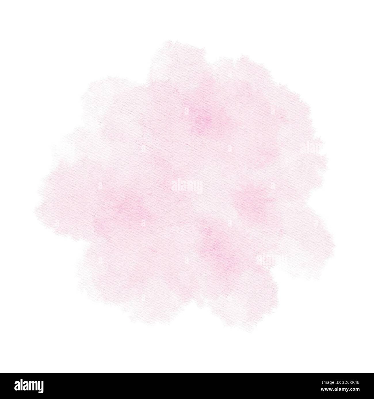 Weiche pinkfarbene, strukturierte Wash im Wolkenstil, die als handgezeichnete Aquarellillustration erstellt wurde, ideal für Hintergründe in Babyduscheinladungen, Gender Reveal Designs und Scrapbooking-Seiten Stockfoto