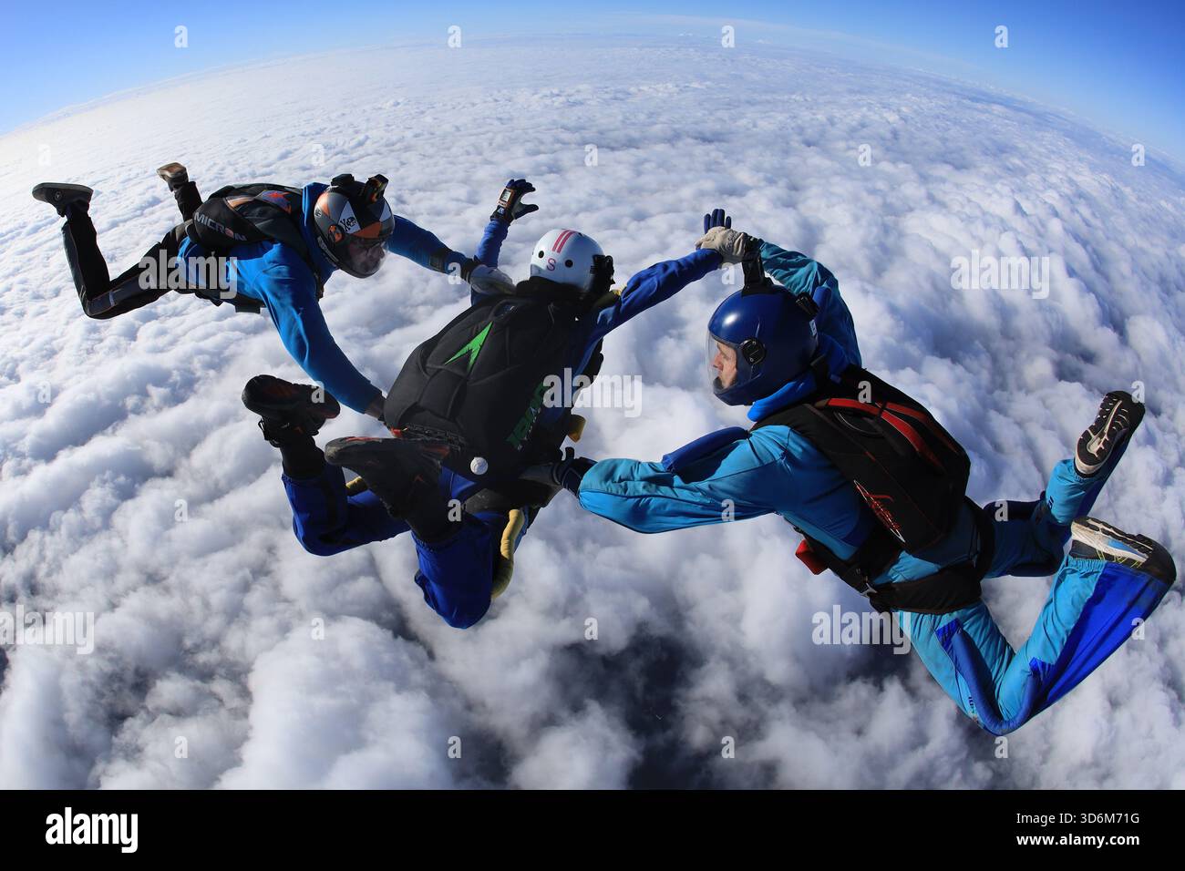 Fallschirmspringen lernen – beschleunigter Freifall Stockfoto