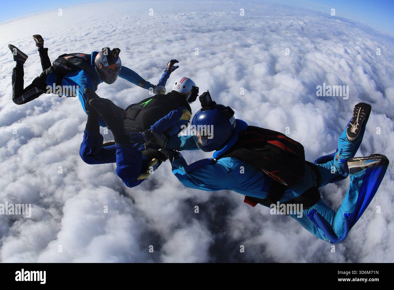 Fallschirmspringen lernen – beschleunigter Freifall Stockfoto
