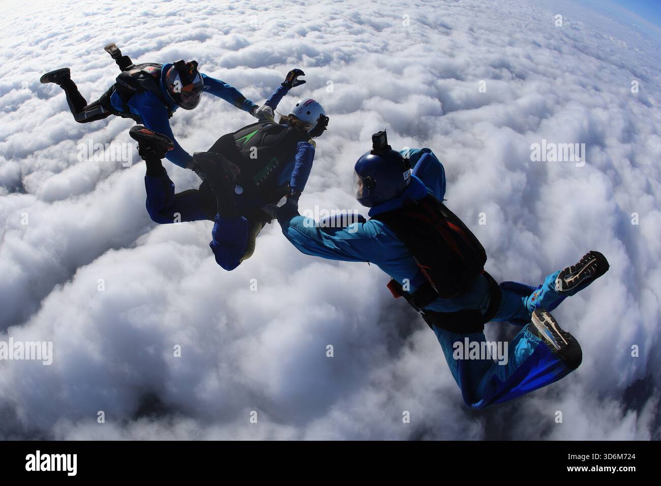 Fallschirmspringen lernen – beschleunigter Freifall Stockfoto