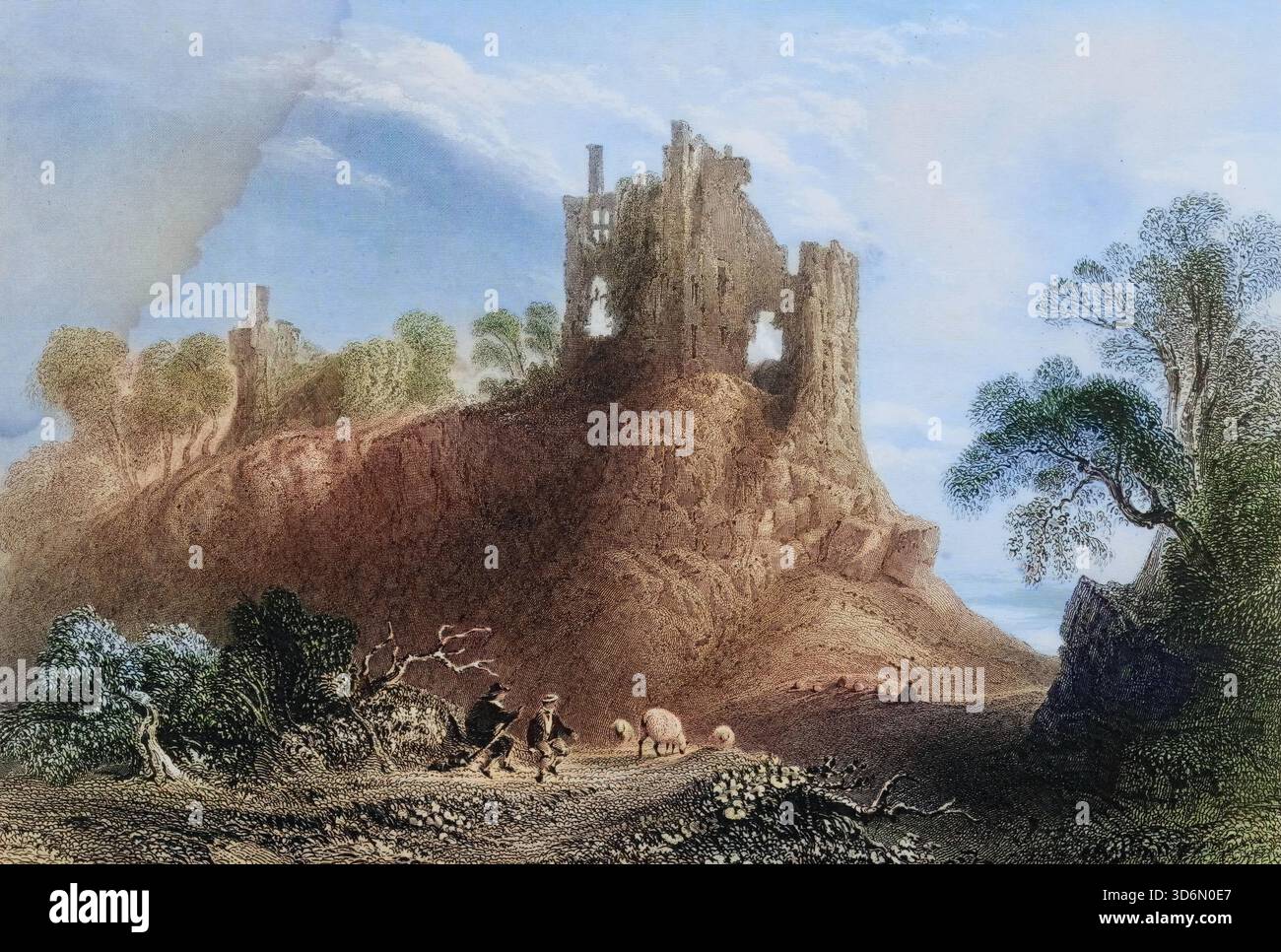 Carrigogunnell Castle, in der Nähe von Limerick, Irland, aus der Landschaft und den Altertümern Irlands, 1841, digitale Reproduktion einer historischen Stockfoto