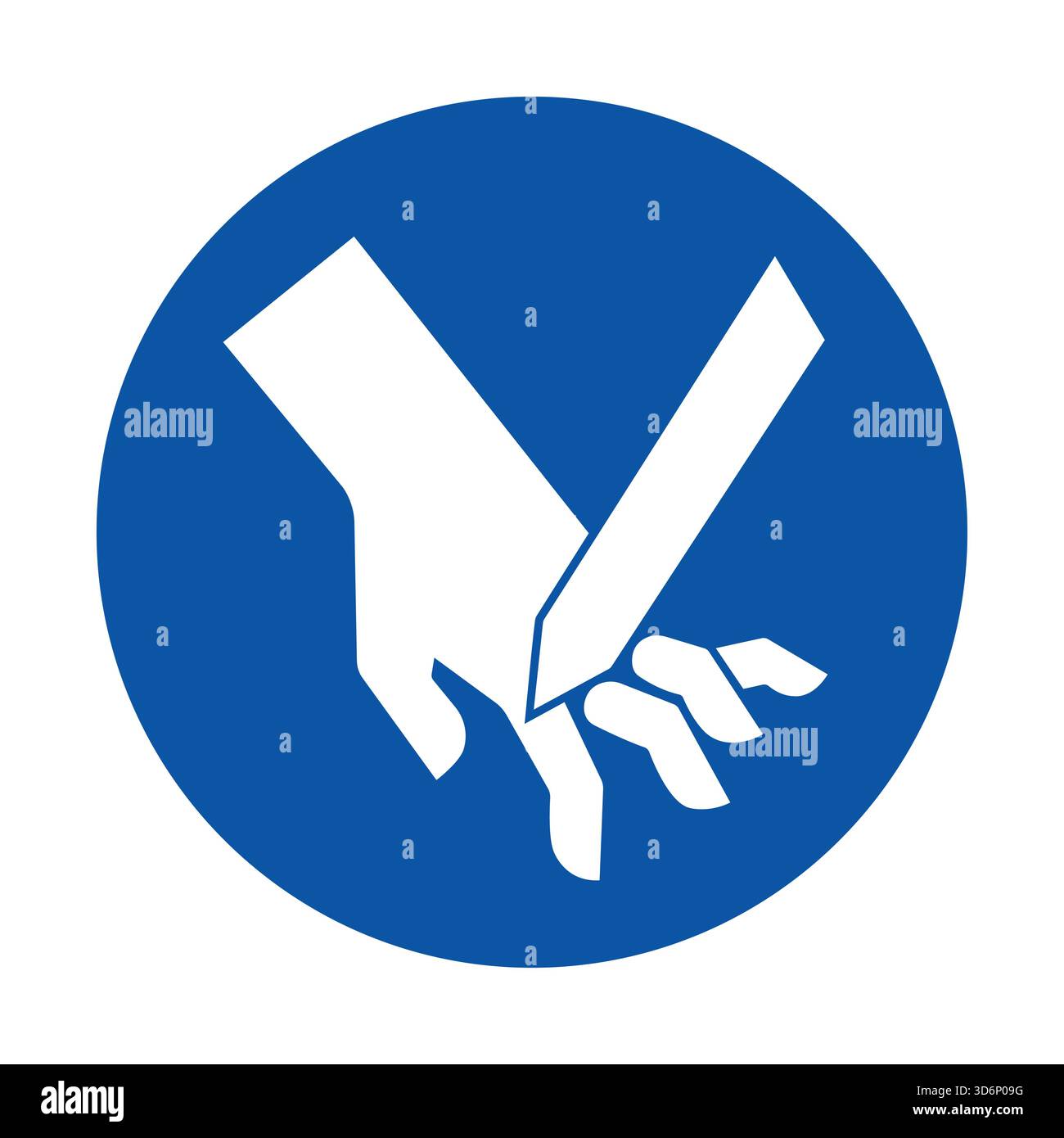 Dieses Bild zeigt ein einfaches blaues Symbol einer Hand, die einen Bleistift hält, und symbolisiert Kreativität und Zeichnen. Es repräsentiert künstlerischen Ausdruck und Design Co Stock Vektor