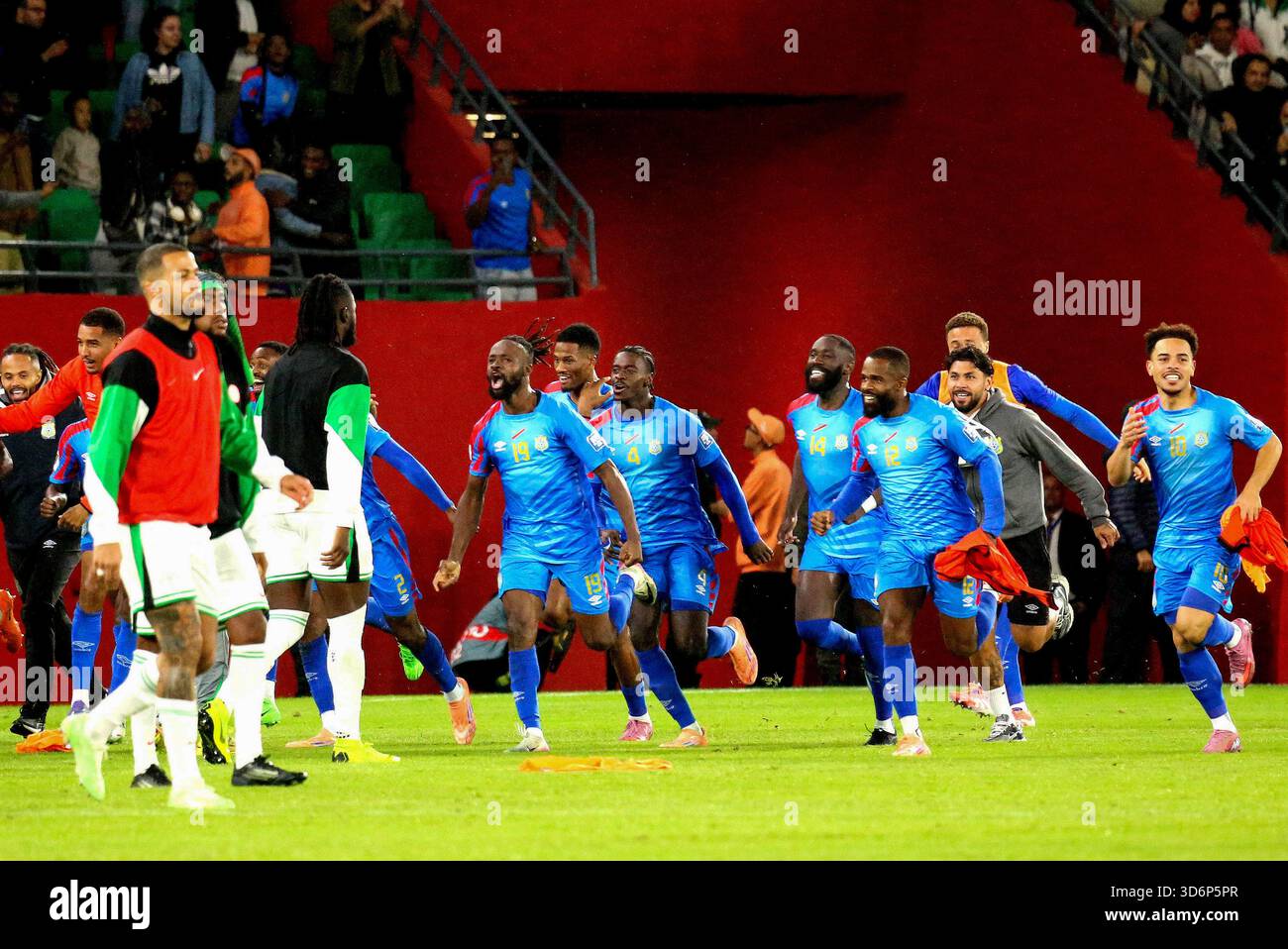 RABAT, MAROKKO - 16. NOVEMBER; Dr. Congo feierte während der Playoffs zur FIFA-Weltmeisterschaft 2026 zwischen Nigeria und Dr. Congo im Prince Moulay El Hassan S Stockfoto