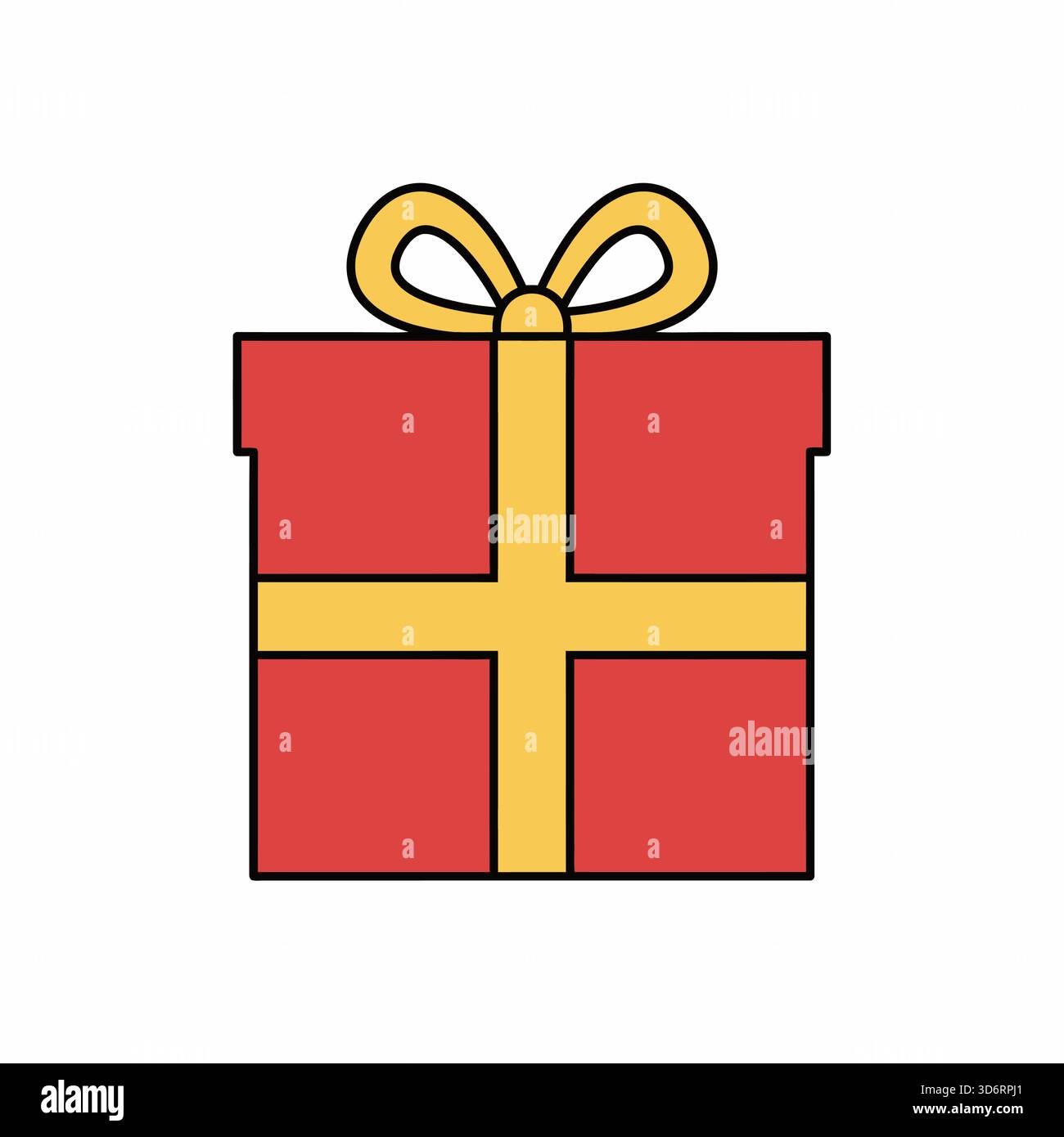 Rote Geschenkbox mit gelber Schleife Geschenk Icon Vektor Illustration für Feier Geburtstag Feiertag Überraschungsparty und besondere Anlässe Konzepte Stock Vektor