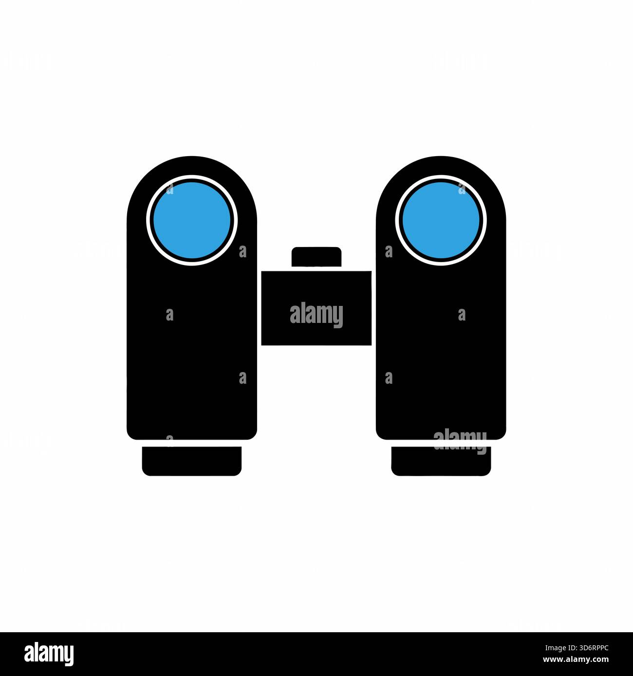 Blaues schwarzes Fernglas, das Icon Vektor-Illustration für Erkundungsbeobachtung beobachten Adventure Search Discovery und Outdoor-Konzepte ansieht Stock Vektor