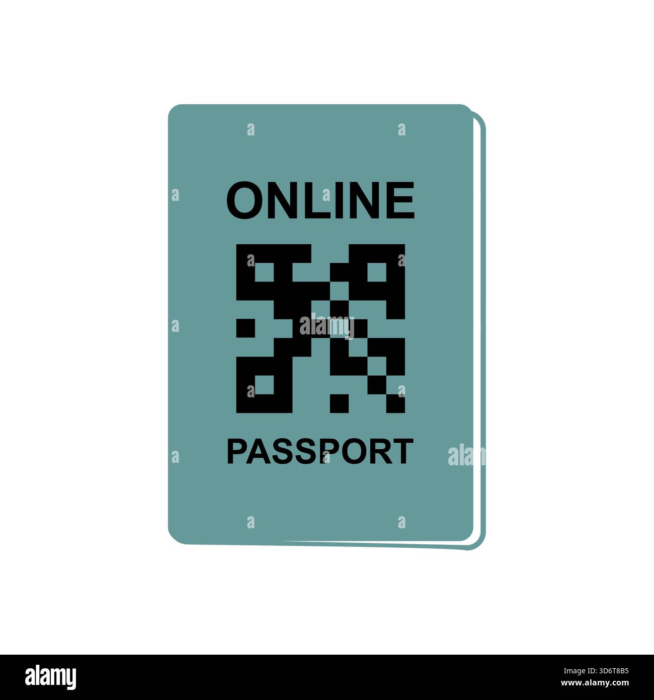Digitaler Pass mit QR-Code auf einem Smartphone-Bildschirm, der moderne Identifikation, Online-Verifizierung und sichere digitale Reisedokumente symbolisiert. Stock Vektor