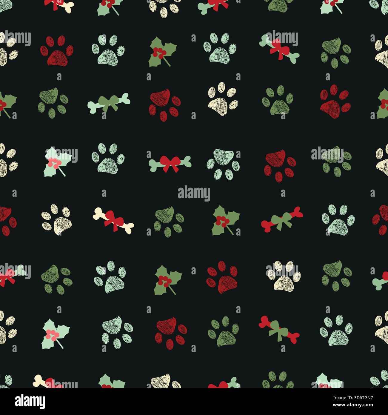 Knochen mit roten Bögen. Nahtloses Stoffmuster Stock Vektor