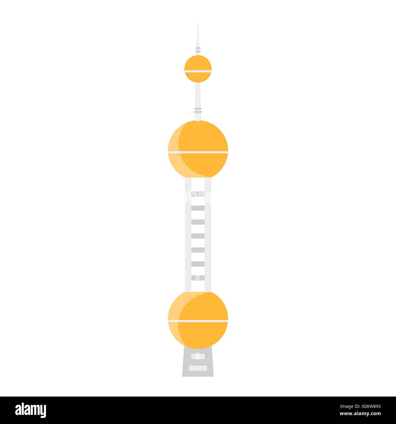 Isolierter moderner Shanghai Wahrzeichen Turm in flachem Stil für China Reise- und Architekturkonzepte Vektorillustration Stock Vektor
