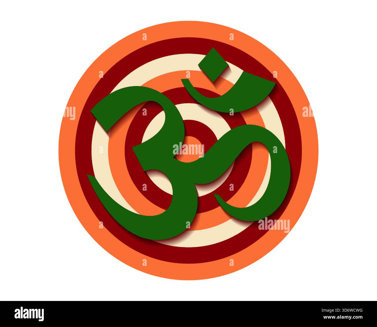 OM-Symbol Farbe Kreise Liniensymbol. Darstellung von Spiritualität, Meditation und innerem Frieden. Symbol für Spiritualität. Lineares Piktogramm Ciecle. Stock Vektor