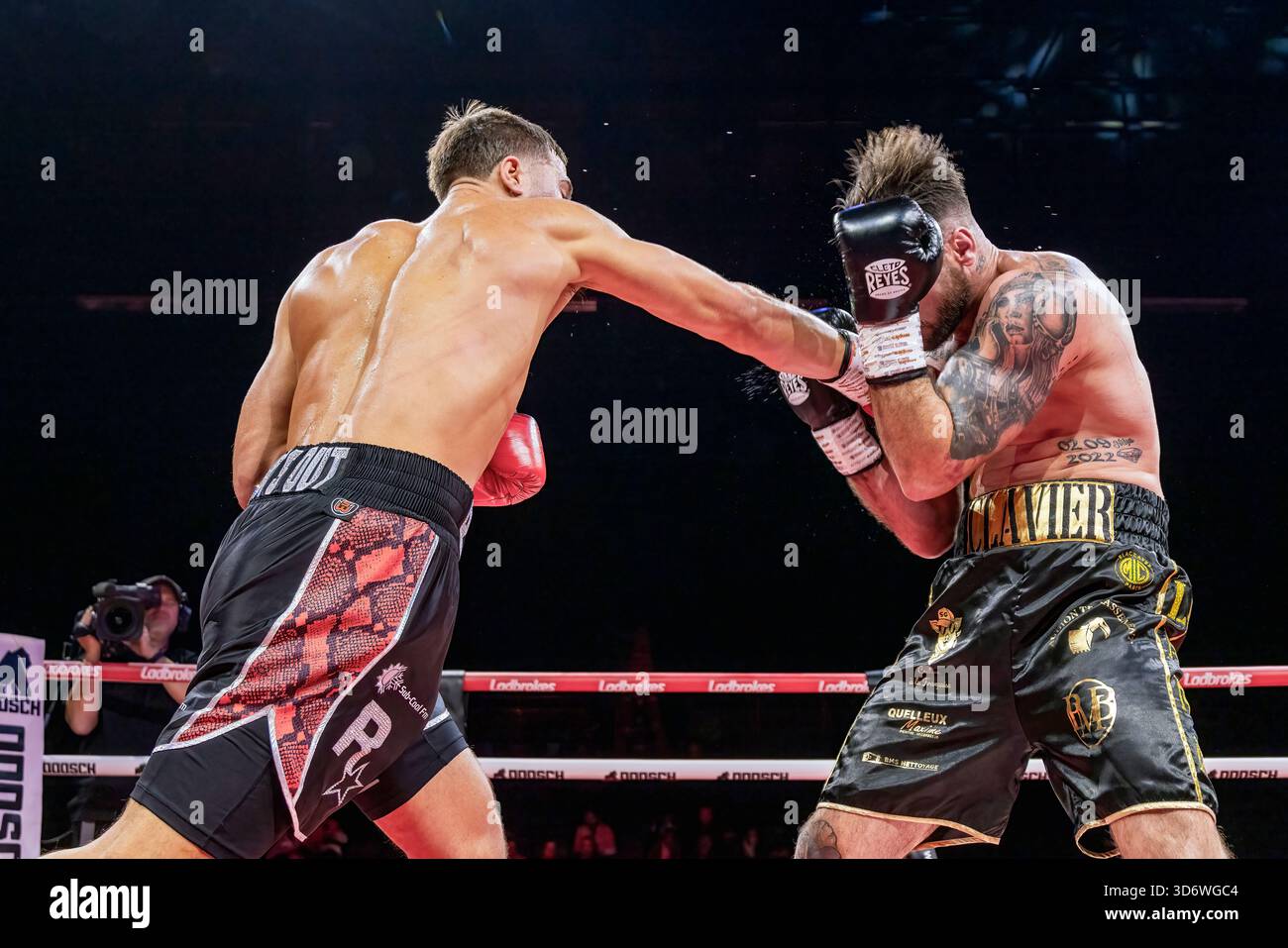 Brighton Centre, Stadt Brighton & Hove, East Sussex, Großbritannien. Boxkampf als Lucas Roehrig (UK) gegen Brice Clavier (FR) im Brighton Centre für 8 Runden, bei denen Lucas Roehrig mit einer Punkteentscheidung gewann. 21. November 2025 David Smith/Alamy Stockfoto