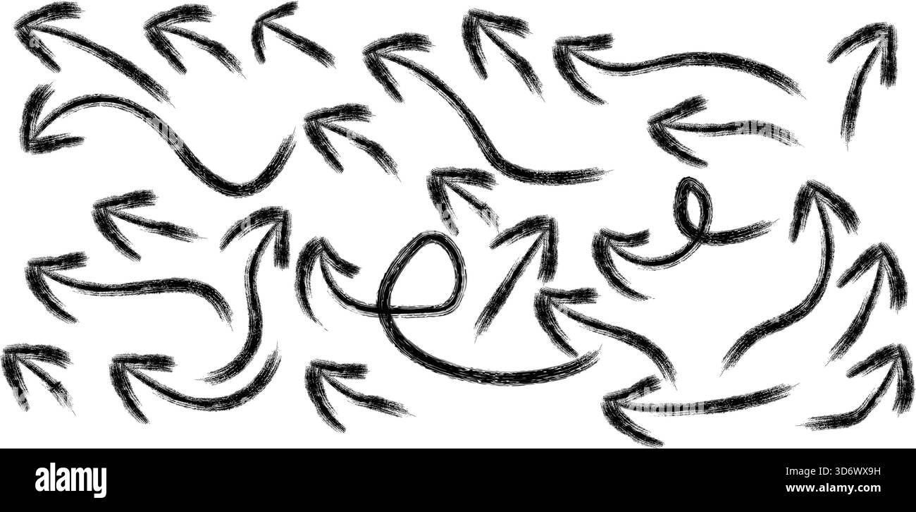 Curved Pfeil Set für Richtung Fluss und Navigation Stock Vektor