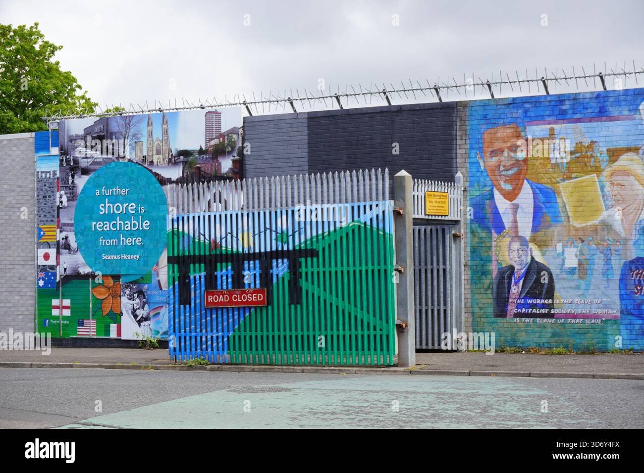 Die Probleme, politische Wandbilder in Belfast. Stockfoto